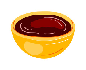 Soy sauce. Traditional asian salty sauce for sushi in cartoon style.Vector illustration isolated on white background.