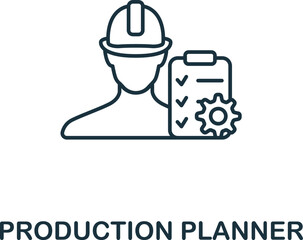 Production Planner icon. Monochrome simple Company Structure icon for templates, web design and infographics