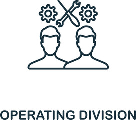 Operating Division icon. Monochrome simple Company Structure icon for templates, web design and infographics