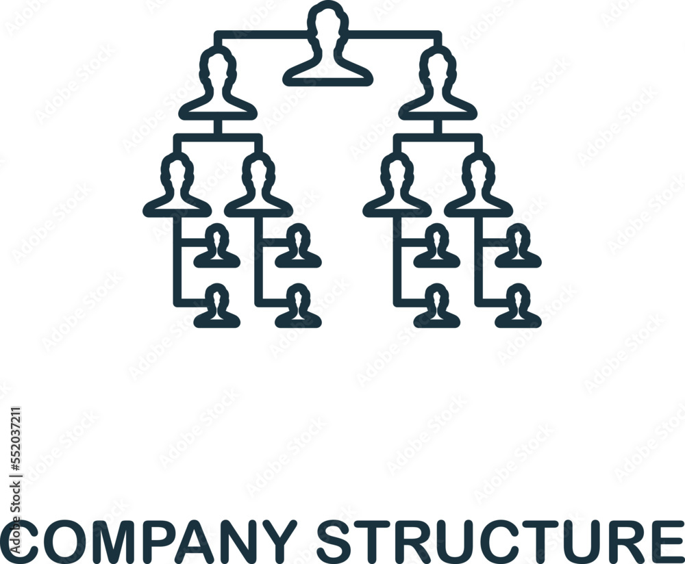 Aufkleber company structure icon. monochrome simple company structure icon for templates, web design and infog