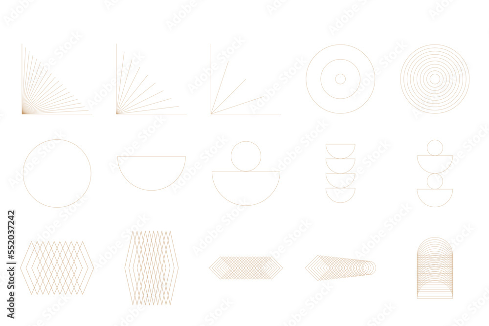Poster graphic path trajectory line symbol element clipart abstract icon collection icon set for design min