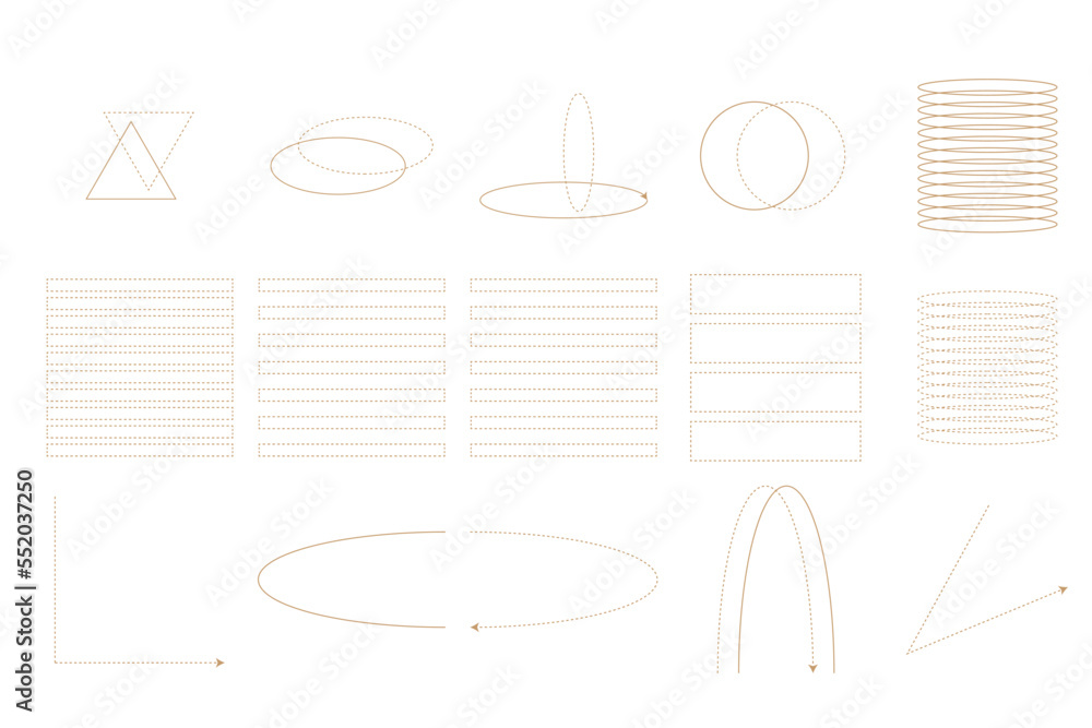 Poster graphic path trajectory line symbol element clipart abstract icon collection icon set for design min