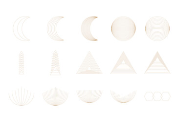 Naklejka premium Graphic Path Trajectory Line Symbol Element Clipart Abstract Icon Collection Icon Set for Design Minimalist Graphic Boho Poster Banner Card