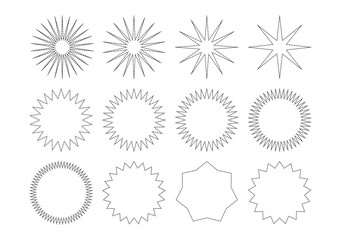 Star Sun Ray Shape Graphic New Year Christmas  Symbol Star Silhouette Pentagram Path Clipart Collection Vintage Simple Cut Out Icon 