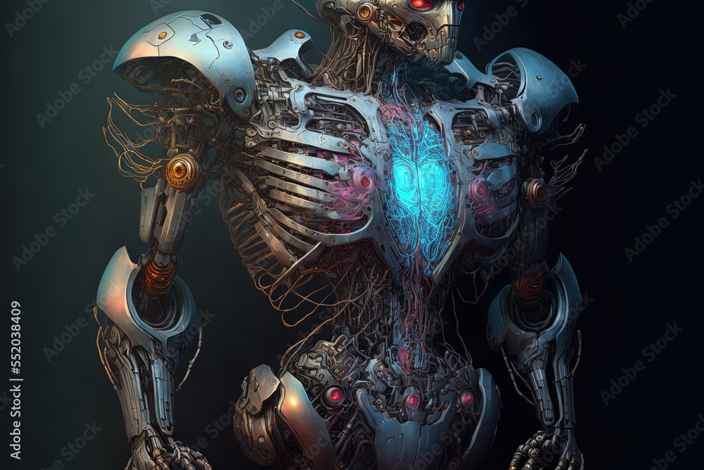 Poster cyber-biotechnology: the anatomy of a robot generative ai