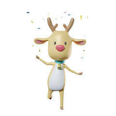 Christmas deer 3d render