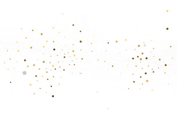 Light silver gold glitter confetti. Light background.