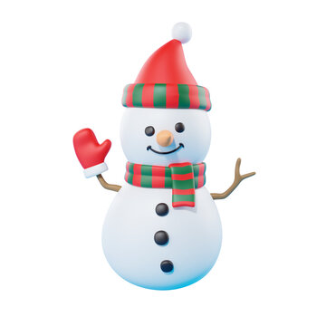 Bobble hat christmas snowman 3d render