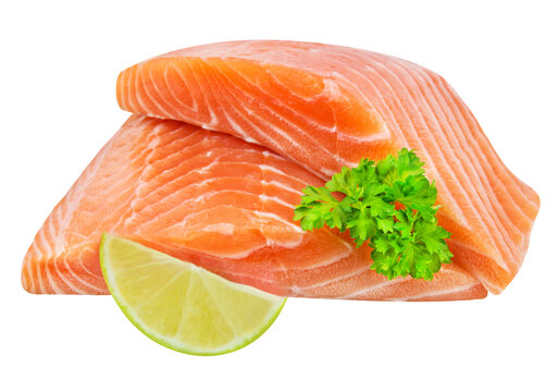 Lachs Filet Steak und Hintergrund transparent PNG cut out