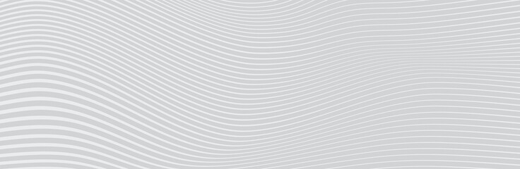 Curved wave lines pattern on white background. Wave striped lines pattern for backdrop and wallpaper template. Simple curved lines with repeat stripes texture. Striped background, vector