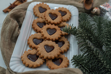 chocolate linzer cookies