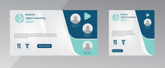 modern design template of a webinar event - Business Conference live webinar banner invitation and social media post template. Business webinar invitation design
