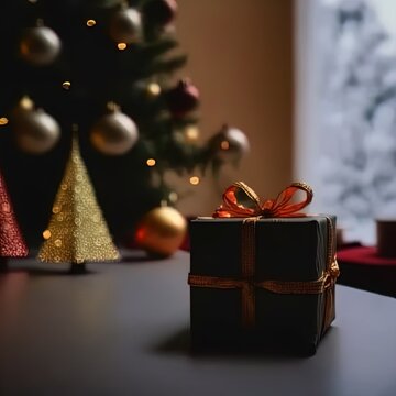 Beautifully wrapped Christmas presents. 