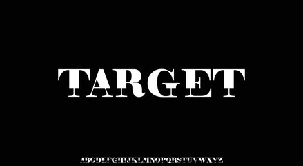 TARGET Abstract modern urban alphabet fonts.Unique and Minimal Tech Letter set for your new startup. Creative and original font logo design. Gaming and sports vector typeface