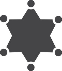 Sheriff star icon. Western law police logo