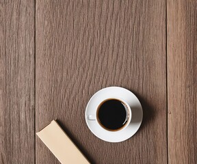 cup of coffee on wooden table
