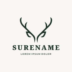 Alaska north animal elk moose horn logo design illustration custom logo design vector