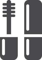 Mascara icon. Black eye cosmetic. Makeup symbol