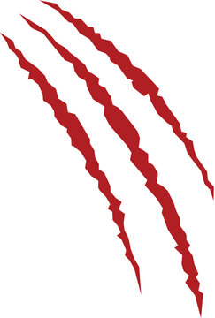 Red scratches. Claw marks. Monster paw cut