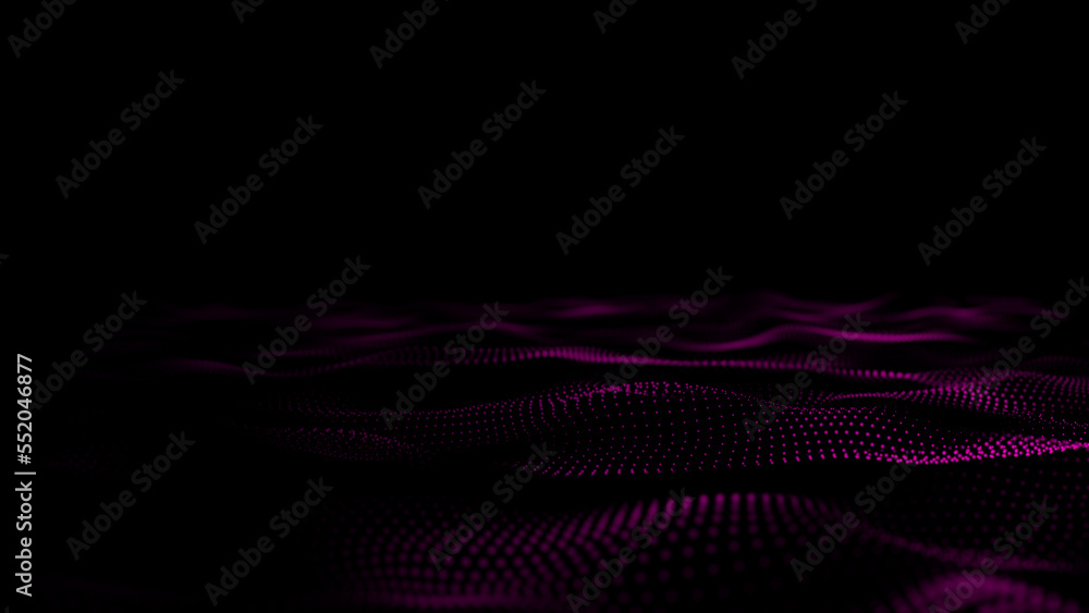Poster Wave of dots and weave lines. Abstract background. Network connection structure.