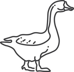 Goose line icon. Farm bird symbol. Domestic animal