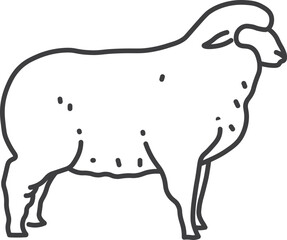 Sheep line icon. Lamb symbol. Farm animal