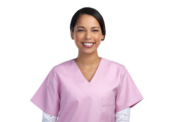 PNG cropped portrait of an attractive young female healthcare worker standing in studio