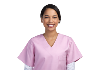 PNG cropped portrait of an attractive young female healthcare worker standing in studio