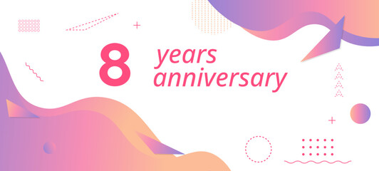 8th anniversary logo, birthday celebration.