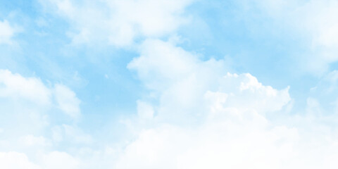 Editable vector illustration of light clouds in a blue sky made using a gradient mesh