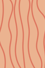 Wavy print. Book cover illustration. Peach color background art. Geometric. Minimalistic