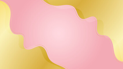 Luxury golden line background pink shades in 3d abstract style , Valentines day concept, Illustration from vector about modern template deluxe design.