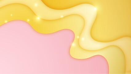 Luxury golden line background pink shades in 3d abstract style , Valentines day concept, Illustration from vector about modern template deluxe design.