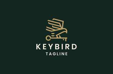 Eagle key bird logo icon design  template flat vector