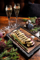 roast beef fillet on the Christmas table