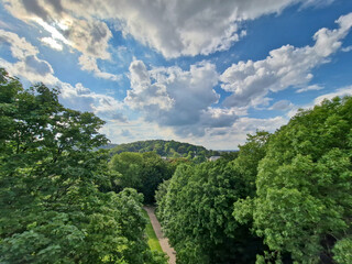 Fototapeta na wymiar Sparrenburg view over Bielefeld and the Teutoburg Forest