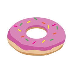 Cartoon strawberry donut vector illustration