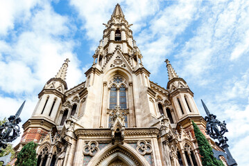 Fototapeta na wymiar Exterior of church of Sant Francesc de Sales in Barcelona, Catalonia, Spain
