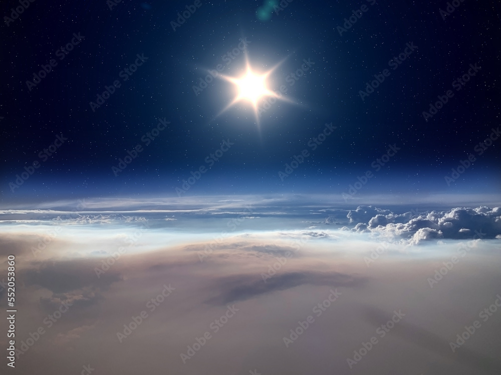 Wall mural earth, sun and space. this image elements furnished by nasa.