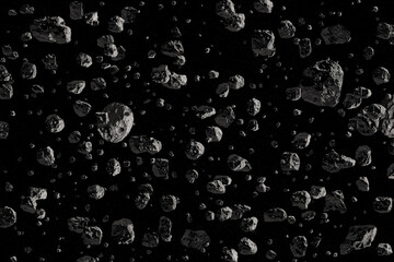 Asteroids on space starry background © revers_jr