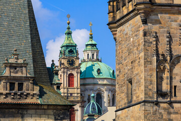 Fototapeta premium Old classical chapel. Background with selective focus