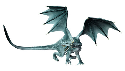 Fototapeta premium 3D Rendering Fairy Tale Dragon on White