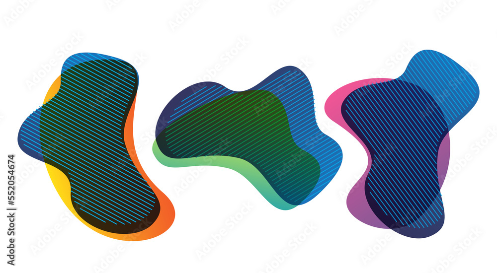 Aufkleber abstract color blur free form shapes. fluid organic colorful shapes with effect soft transition. jpe