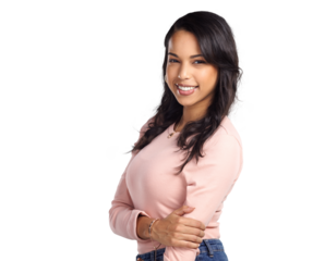 PNG shot of a beautiful young woman posing.