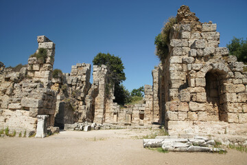 Fototapeta na wymiar Bath in Perge Ancient City in Antalya, Turkiye