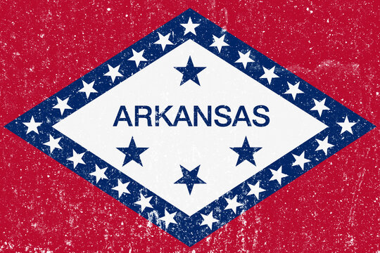 New concept Arkansas flag White messy wall stucco texture background, Arkansas flag paint, Arkansas flag history, Arkansas new flag.