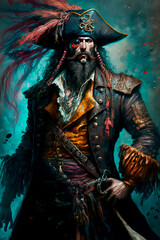 Oil Painting Pirate, Generated by Generative AI