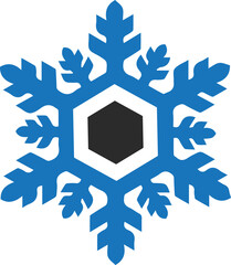 Snowflake ornament icon, decorations element icon blue vector