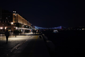 Bosphor at the night in Istanbul
