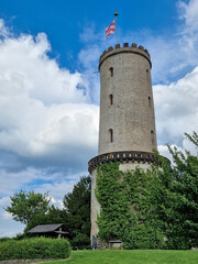 Sparrenburg Bielefeld Tower in good weather and great cloudy sky